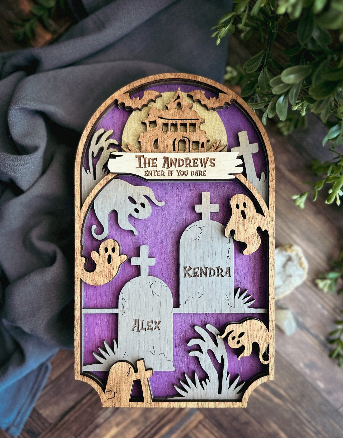 Spooky Family Sign