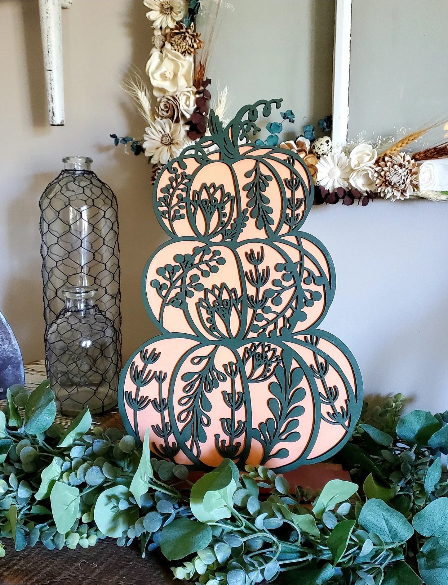 Fall Stacked Pumpkins - Country Floral