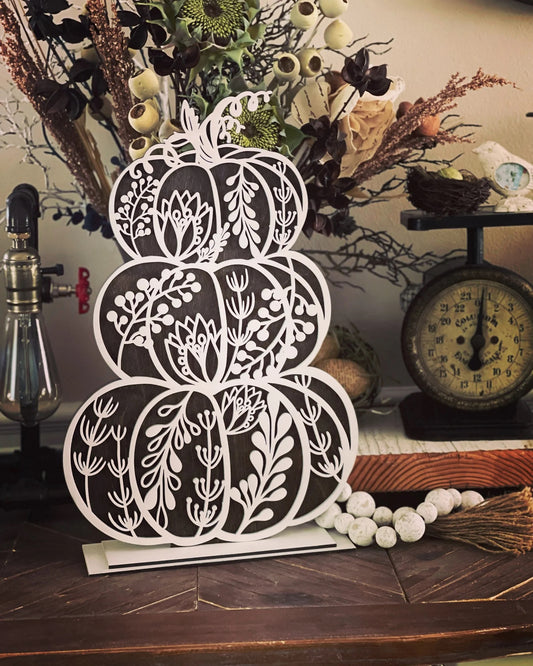Fall Stacked Pumpkins - Country Floral