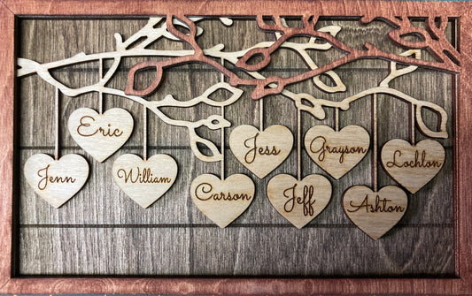 Hanging Hearts family tree