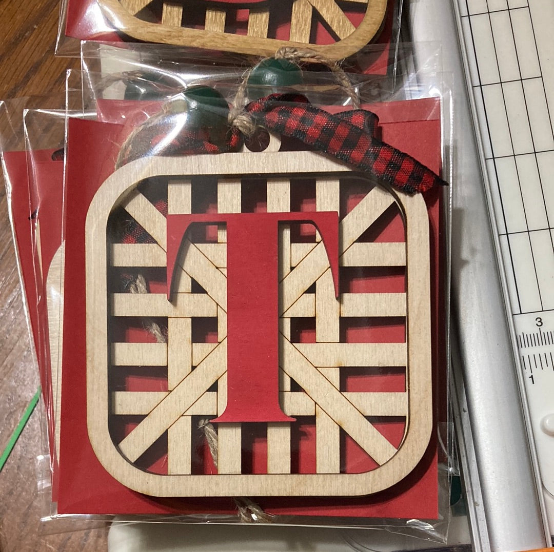 Monogram basket ornament