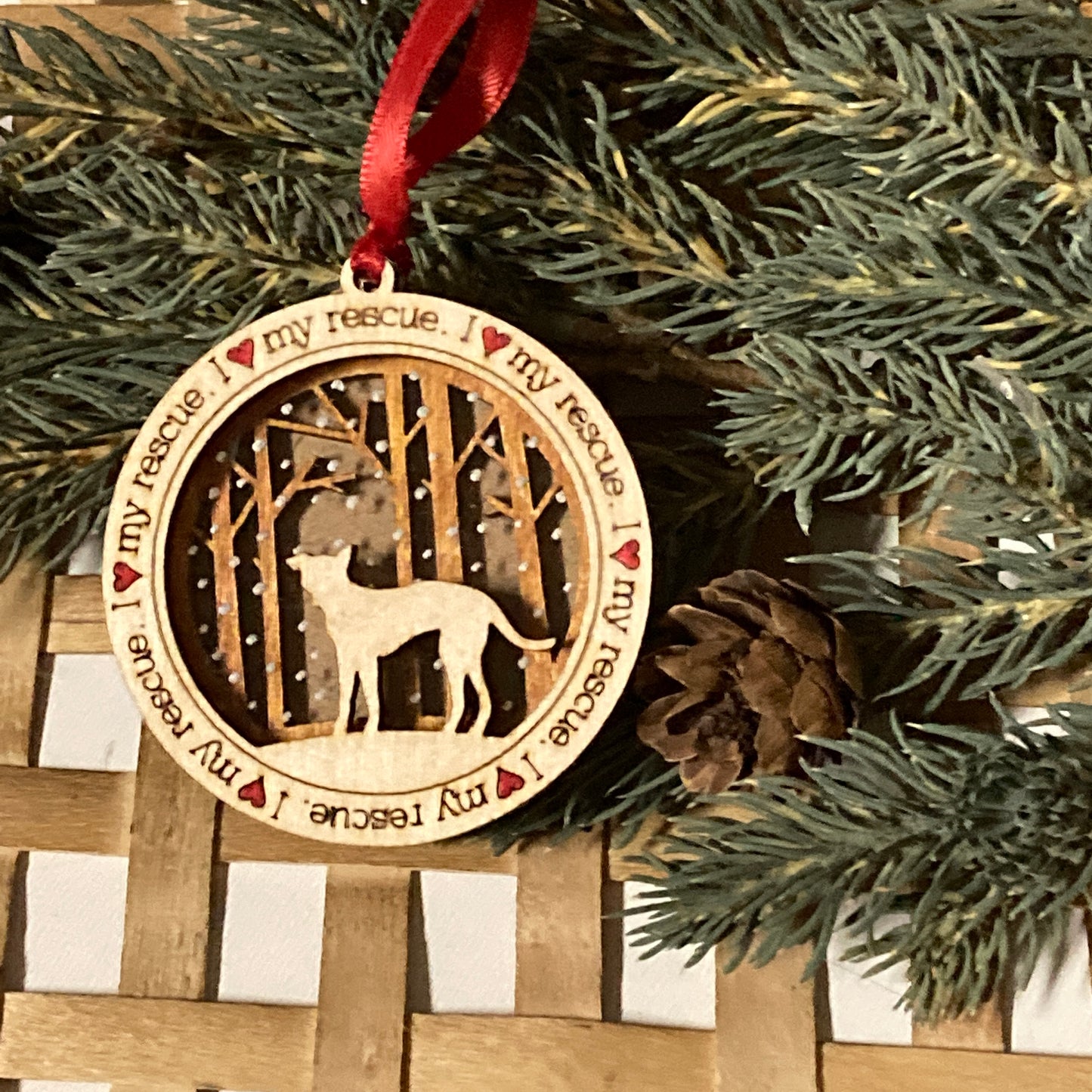 Love my Rescue dog ornament