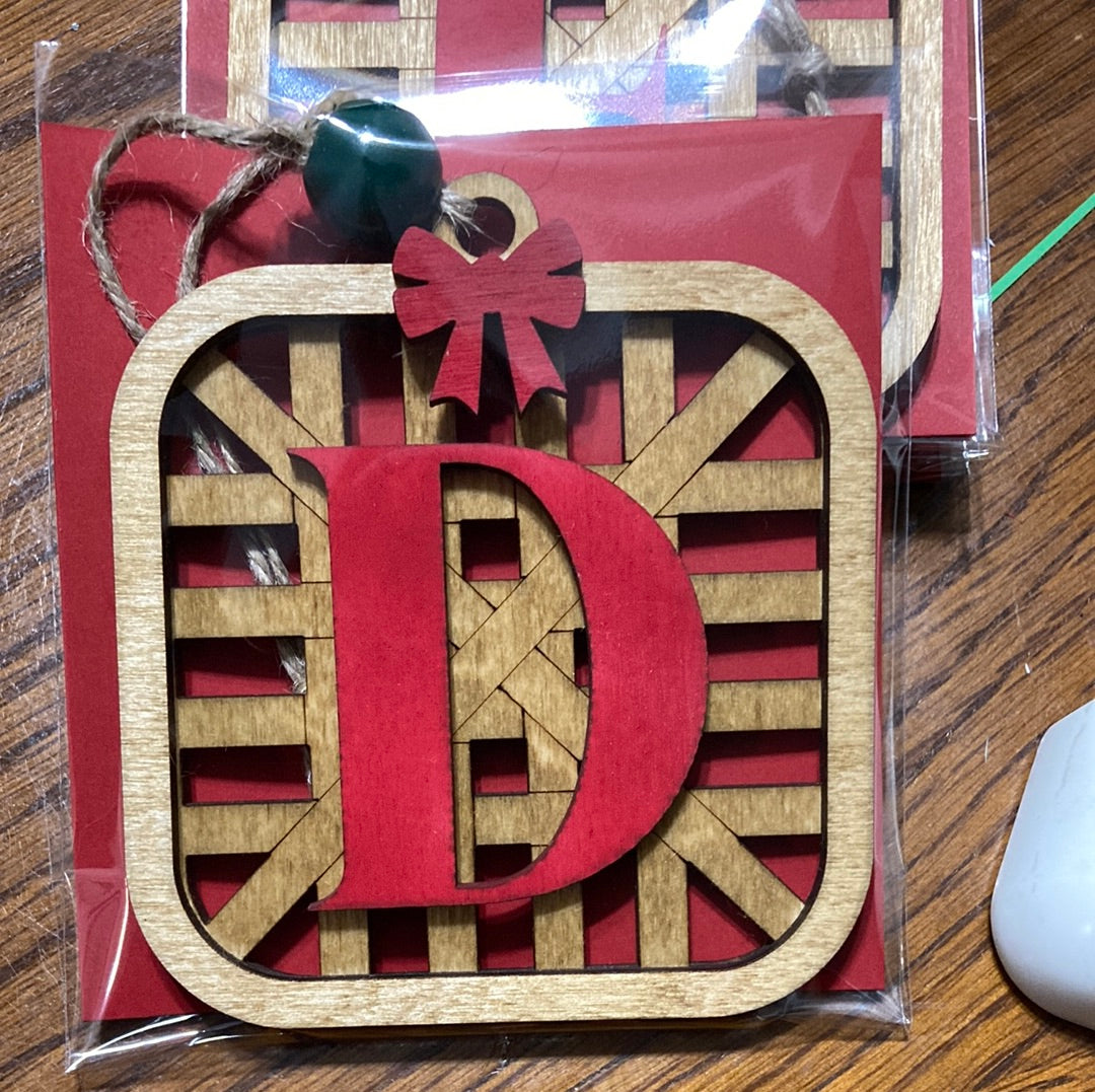 Monogram basket ornament