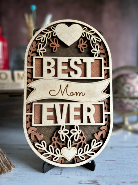 Beautiful 3-Layered Floral Oval Sign - Customize with Your Favorite Maternal Title