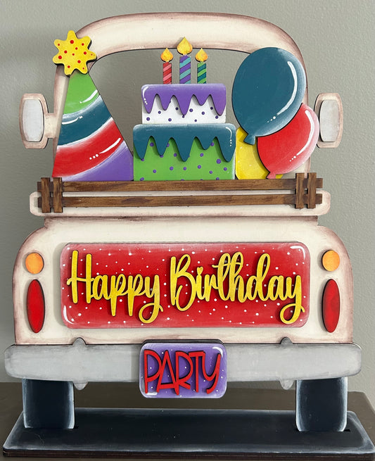 Happy Birthday - Insert for Interchangeable Pickup Truck